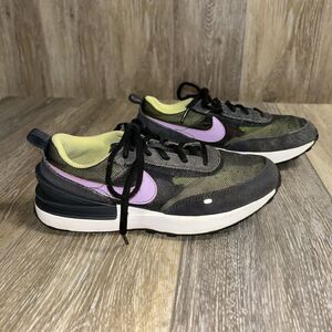 Nike Waffle One Youth US Size 2Y Black Green Purple Sneaker Shoes DC0480-002
